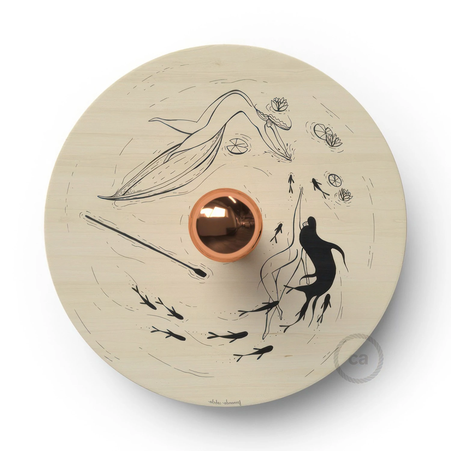Lámpara de pared Romantic pantalla UFO ilustrada doble cara