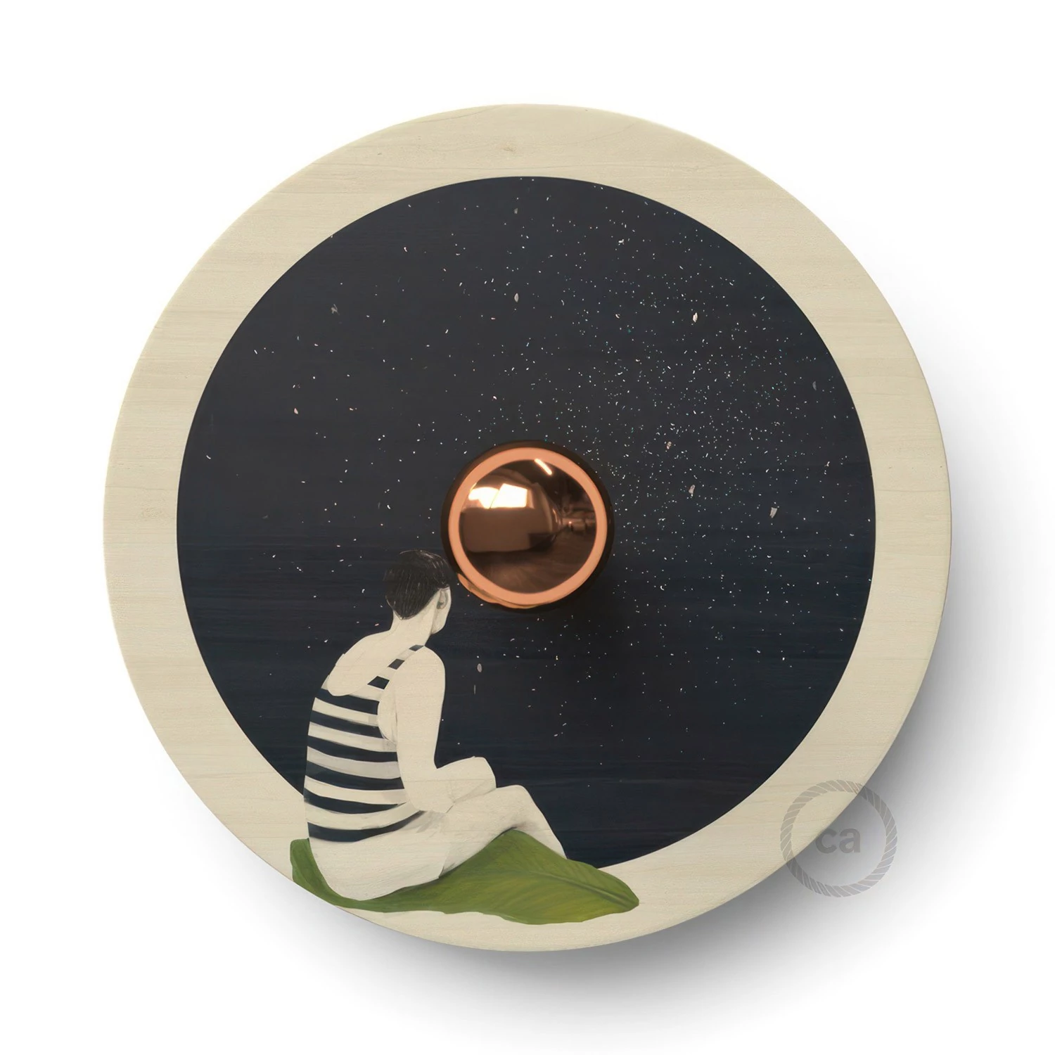 Lámpara de pared Romantic pantalla UFO ilustrada doble cara