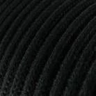 Lámpara moderna en metal negro o blanco con cable textil