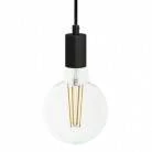 Lámpara moderna en metal negro o blanco con cable textil