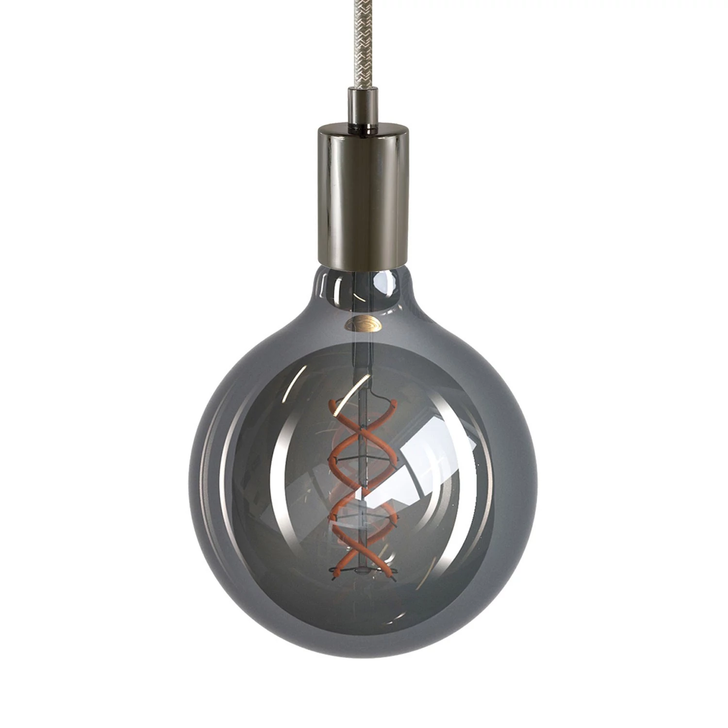 Lámpara industrial de metal con cable textil