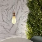 Lámpara vintage de aluminio con cable trenzado