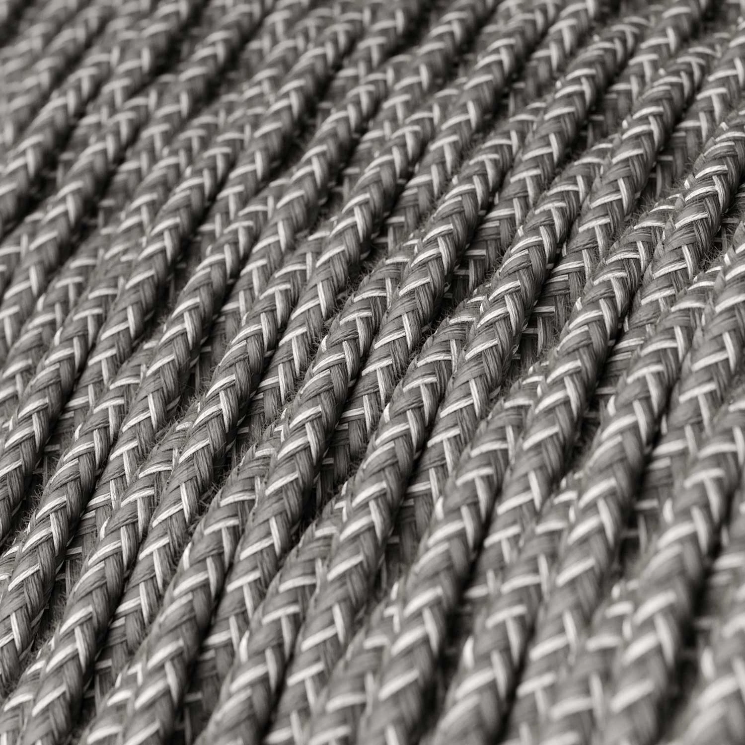 Lámpara vintage de aluminio con cable trenzado