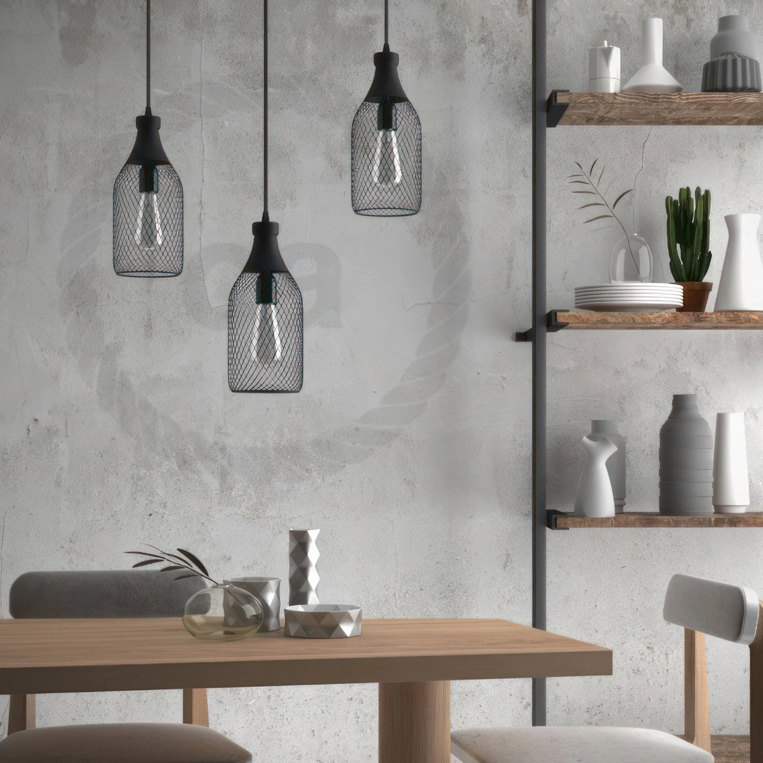 lámpara estilo industrial con pantalla botella Jéroboam