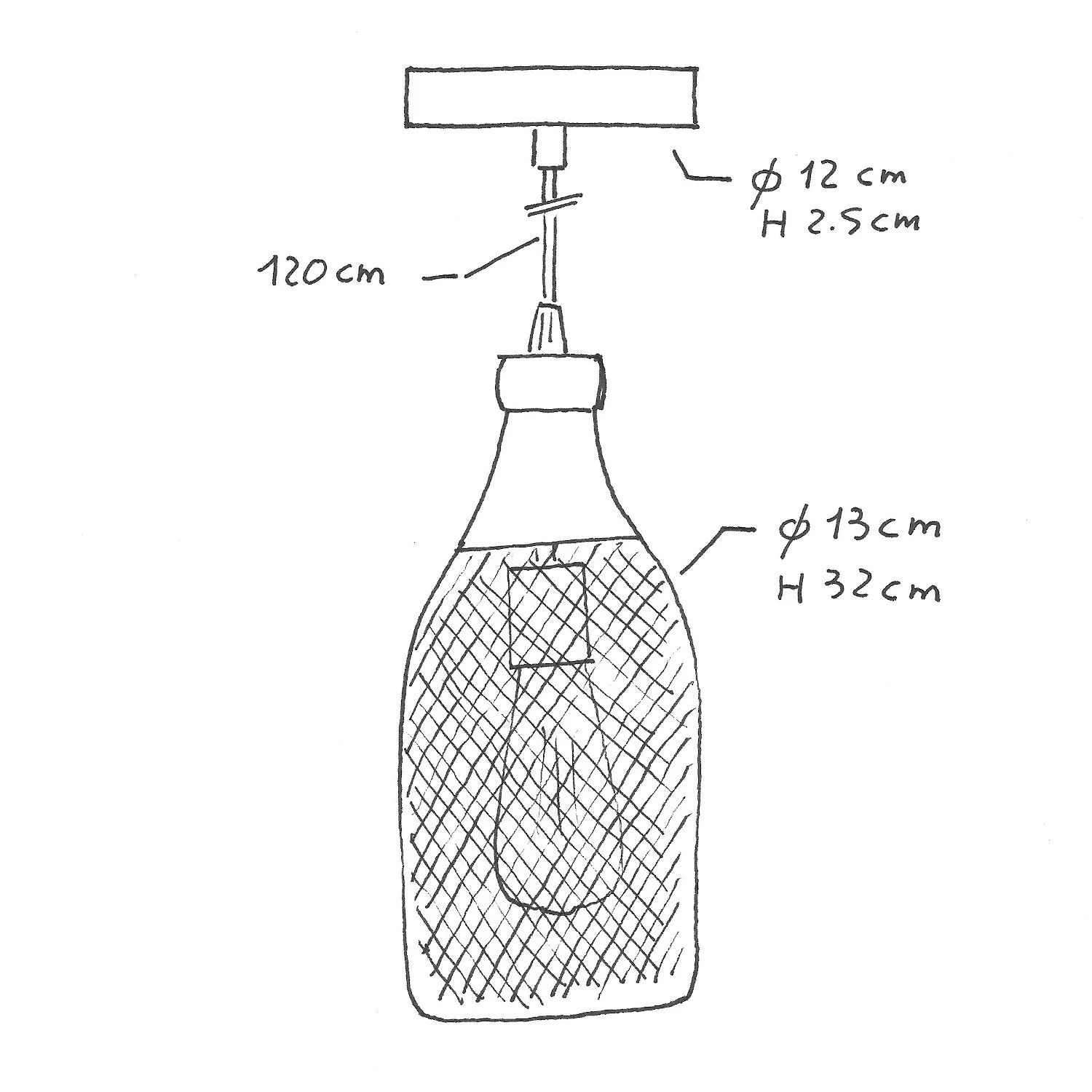 lámpara estilo industrial con pantalla botella Jéroboam