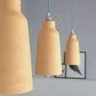 Lámpara estilo rústico con pantalla Botella de cerámica