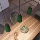 Lámpara estilo rústico con pantalla Botella de cerámica