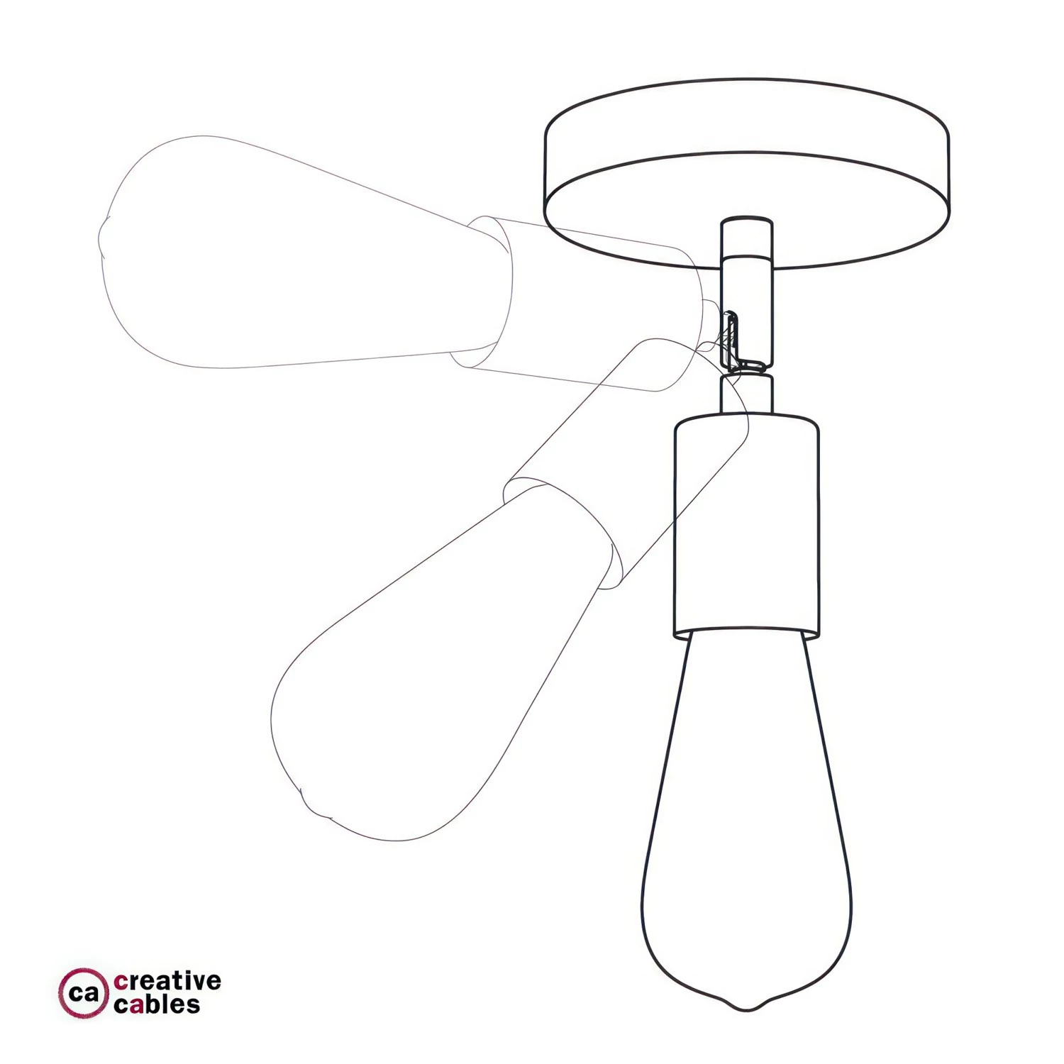 Fermaluce Metal 90° en Metal, foco orientable