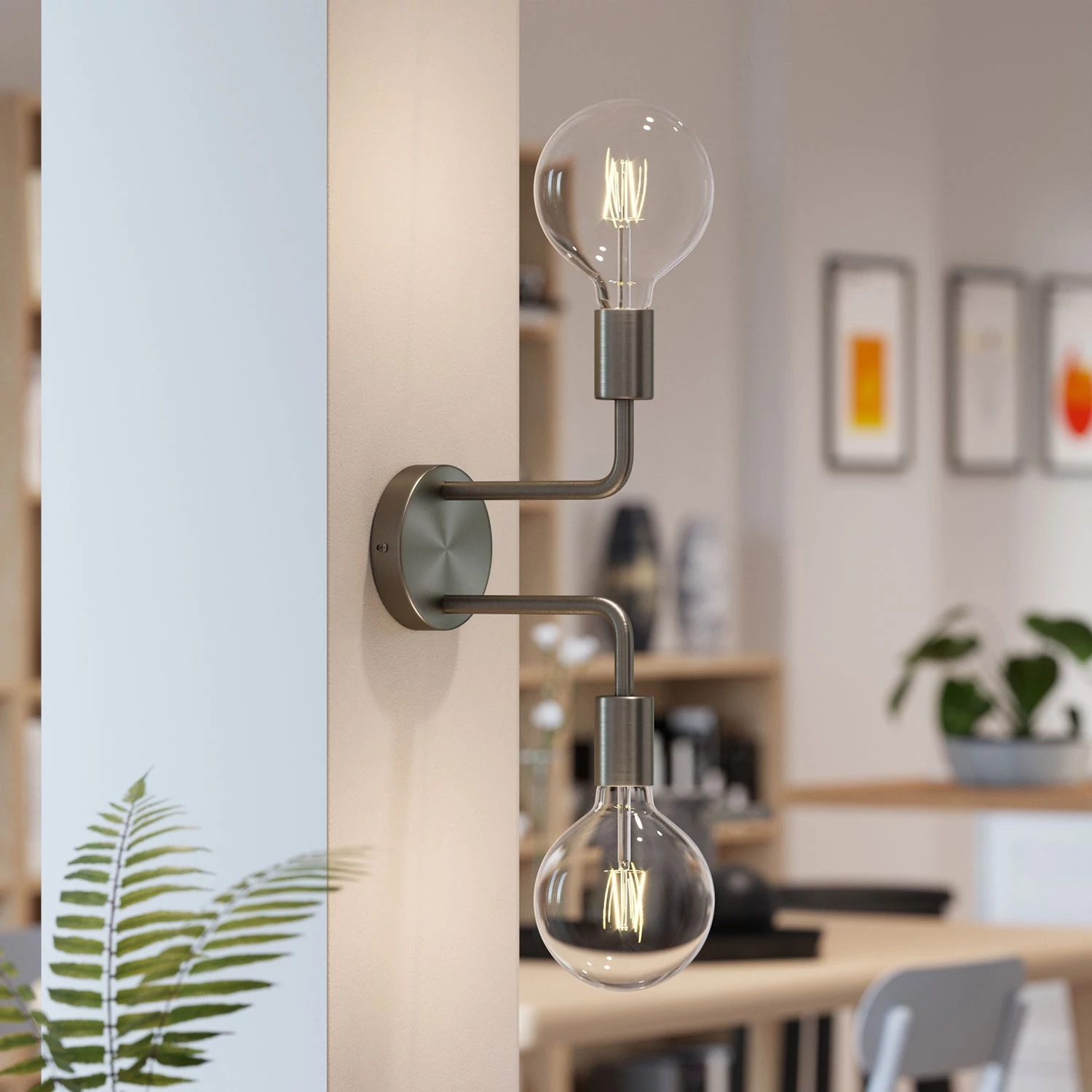 Fermaluce Metal, lámpara de pared con doble extensión