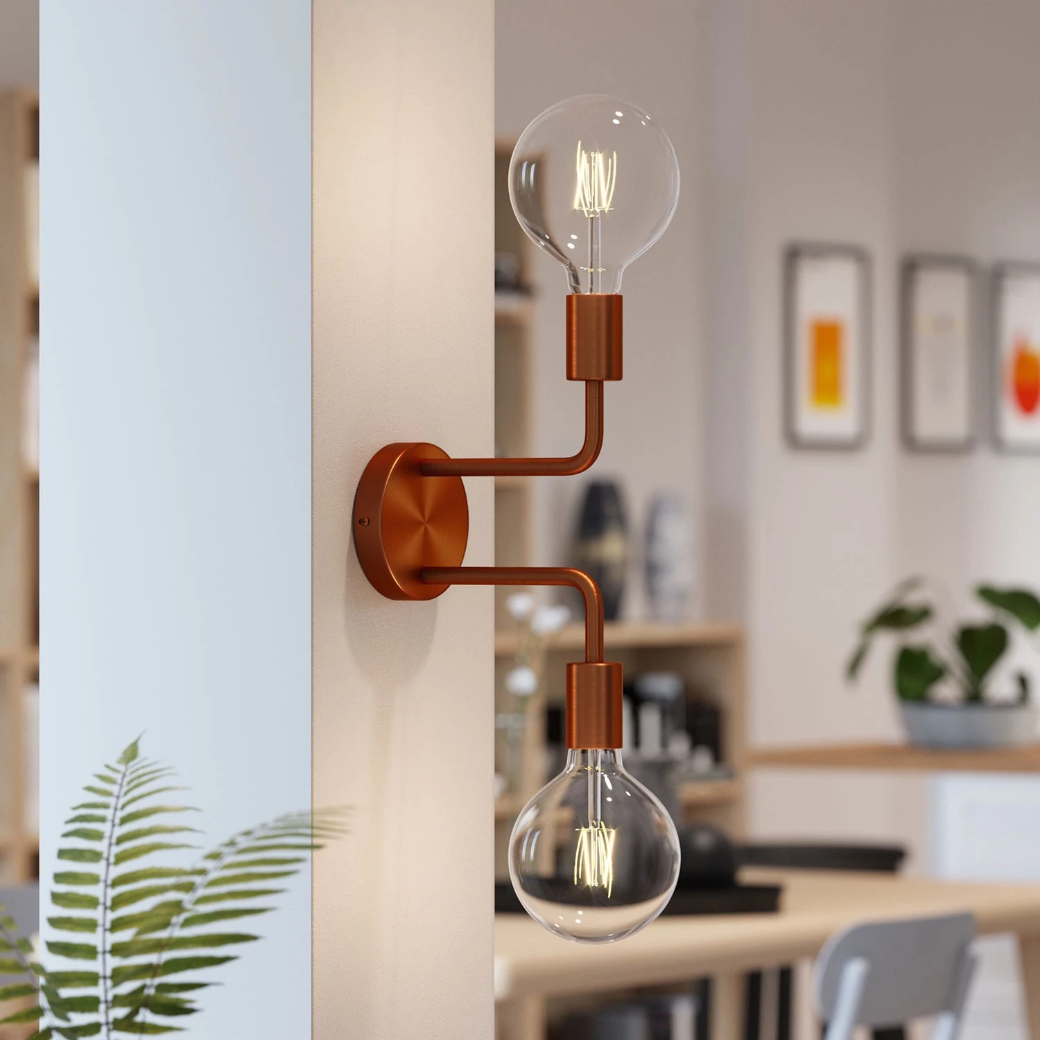 Fermaluce Metal, lámpara de pared con doble extensión