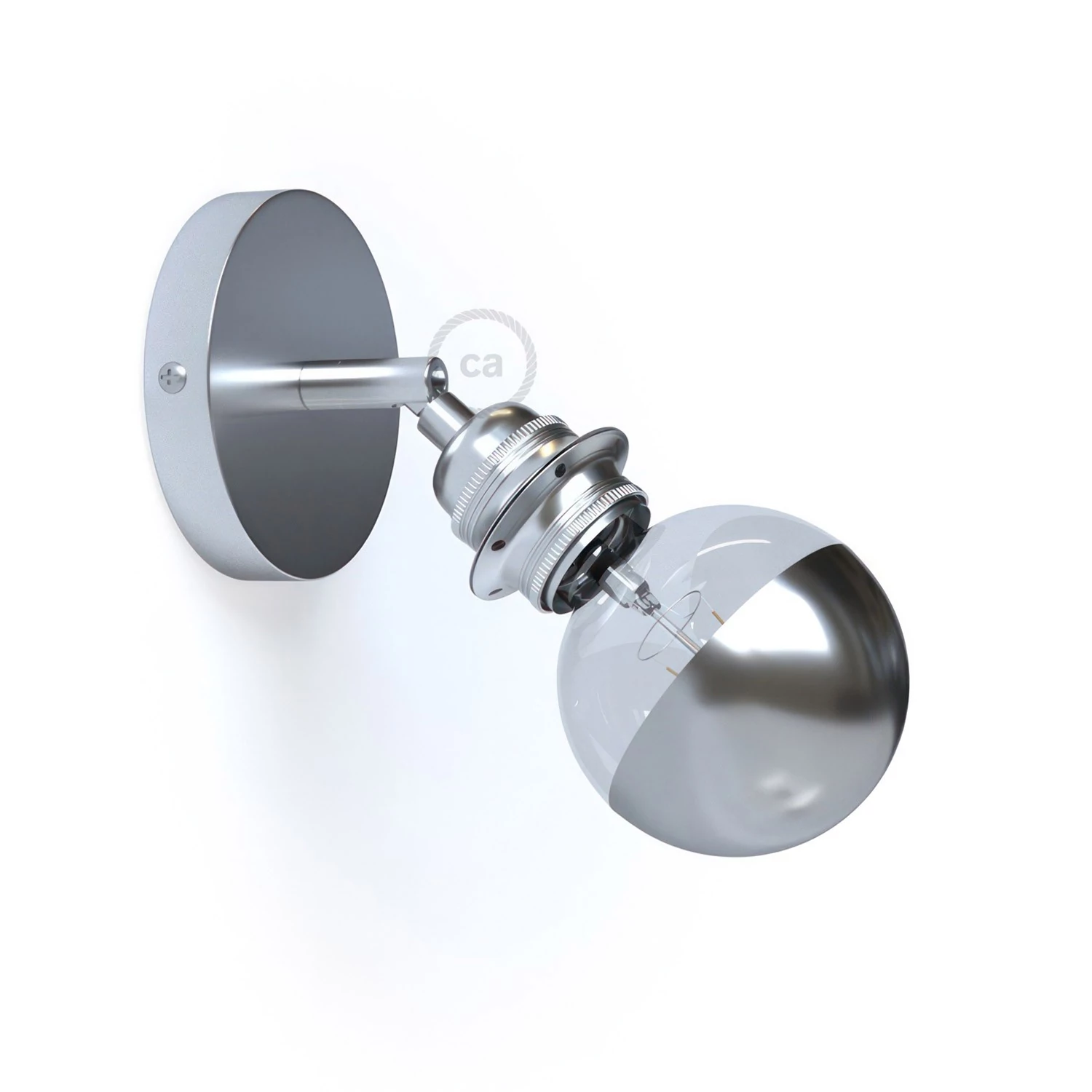 Fermaluce Metal 90° con portalampada E27 filettato