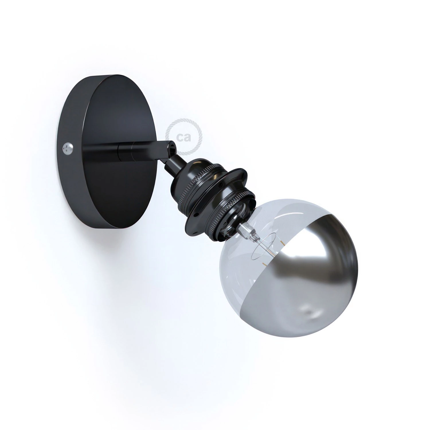 Fermaluce Metal 90° con portalampada E27 filettato