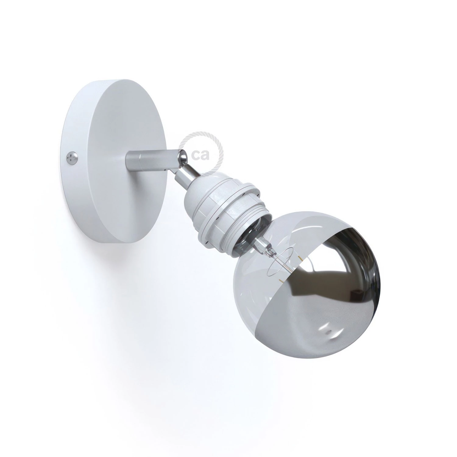 Fermaluce Metal 90° con portalampada E27 filettato