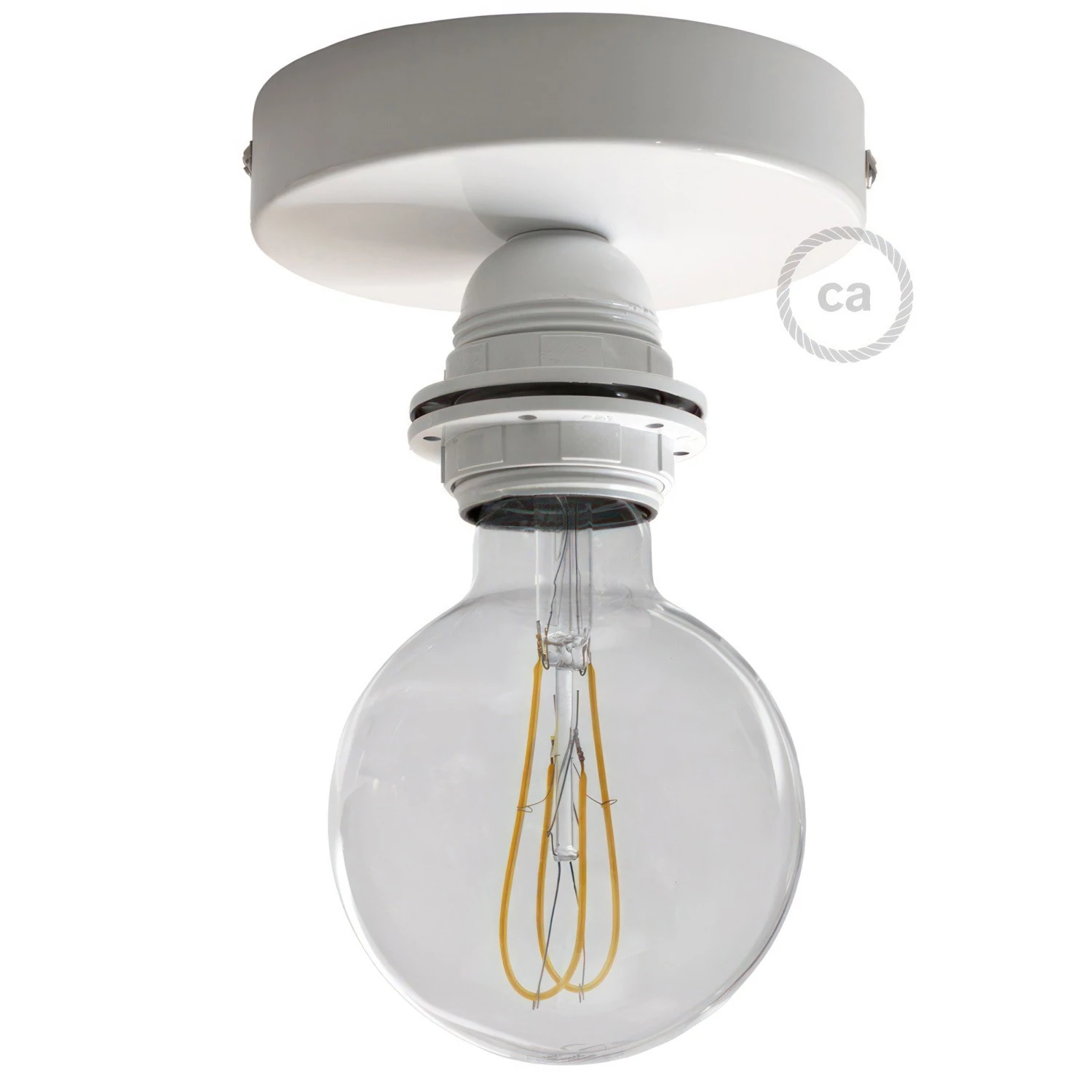Fermaluce Metal con portalampada filettato E27, punto luce in Metal
