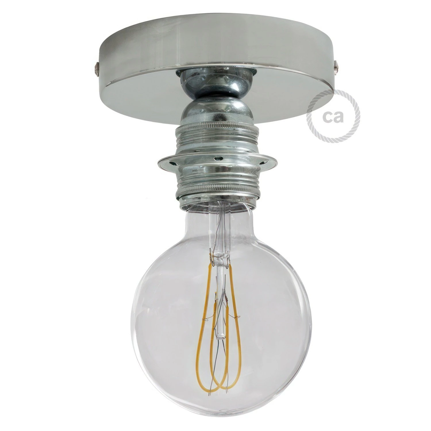 Fermaluce Metal con portalampada filettato E27, punto luce in Metal