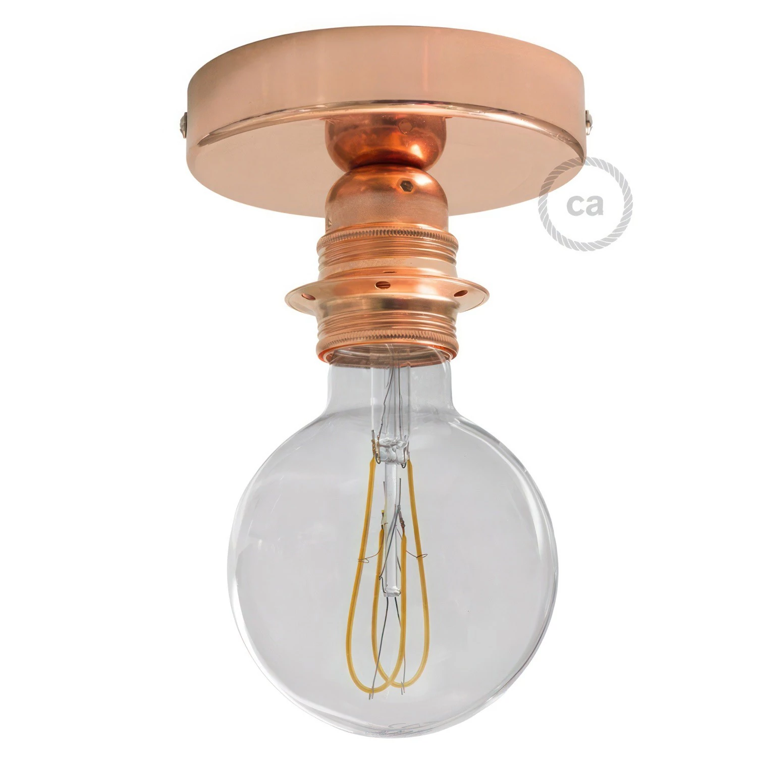 Fermaluce Metal con portalampada filettato E27, punto luce in Metal