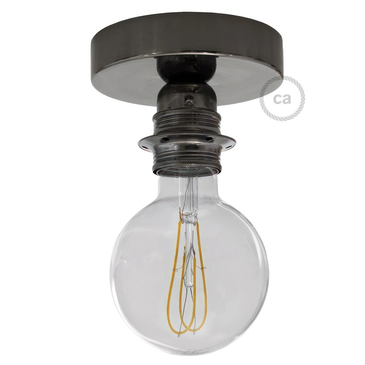 Fermaluce Metal con portalampada filettato E27, punto luce in Metal