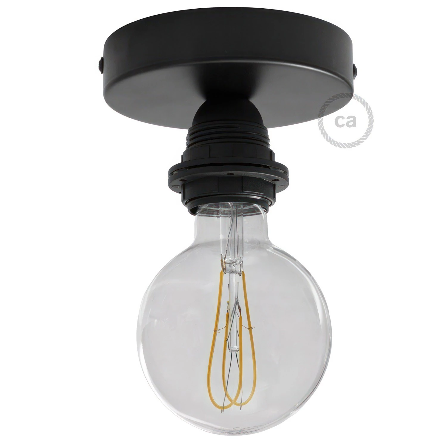 Fermaluce Metal con portalampada filettato E27, punto luce in Metal
