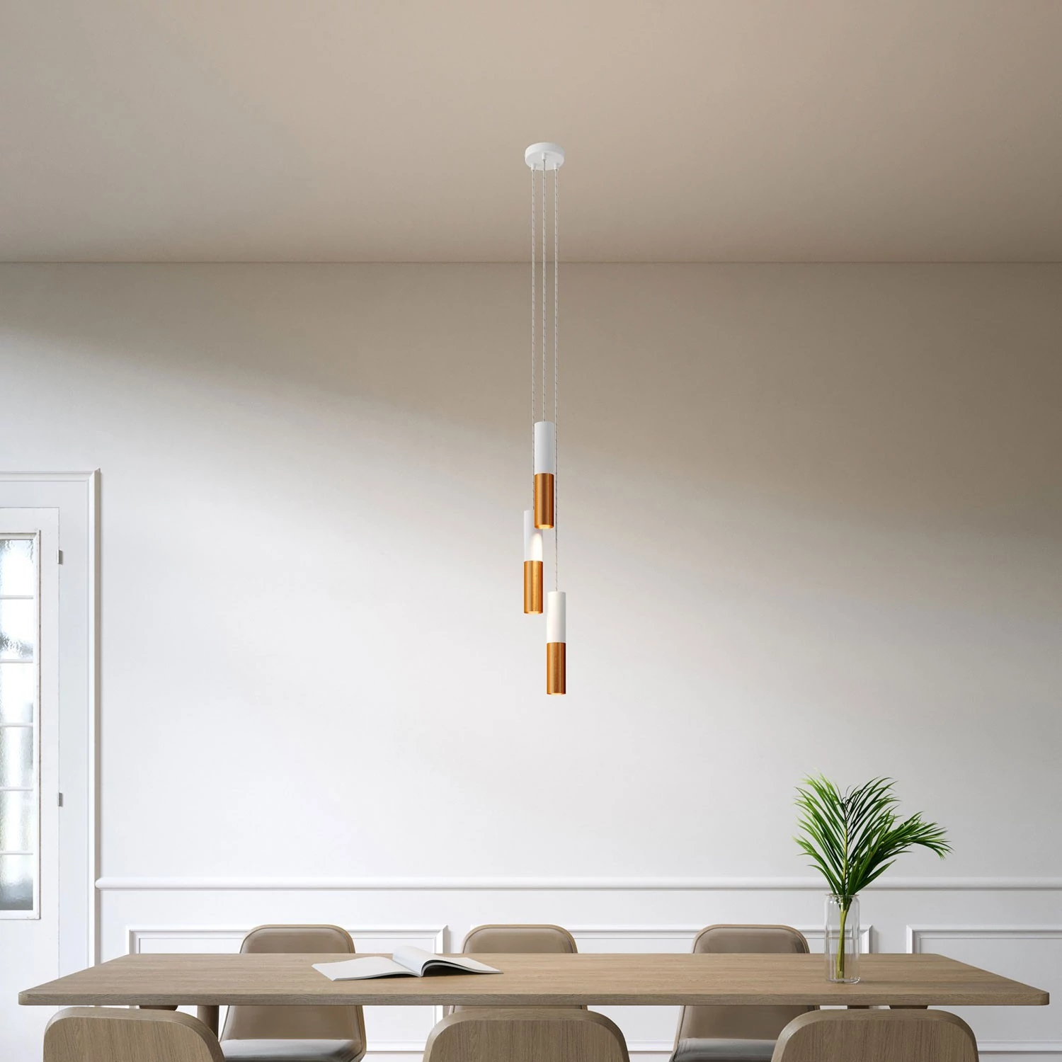 Lámpara moderna con pantalla doble Tub-E14