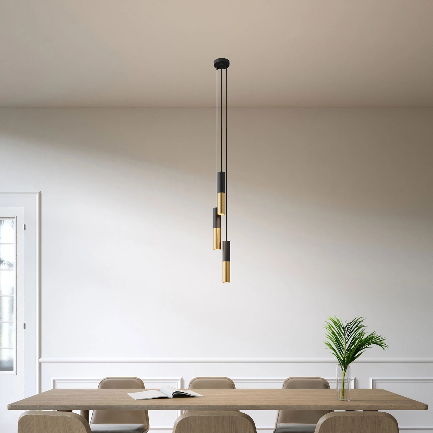 Lámpara moderna con pantalla doble Tub-E14