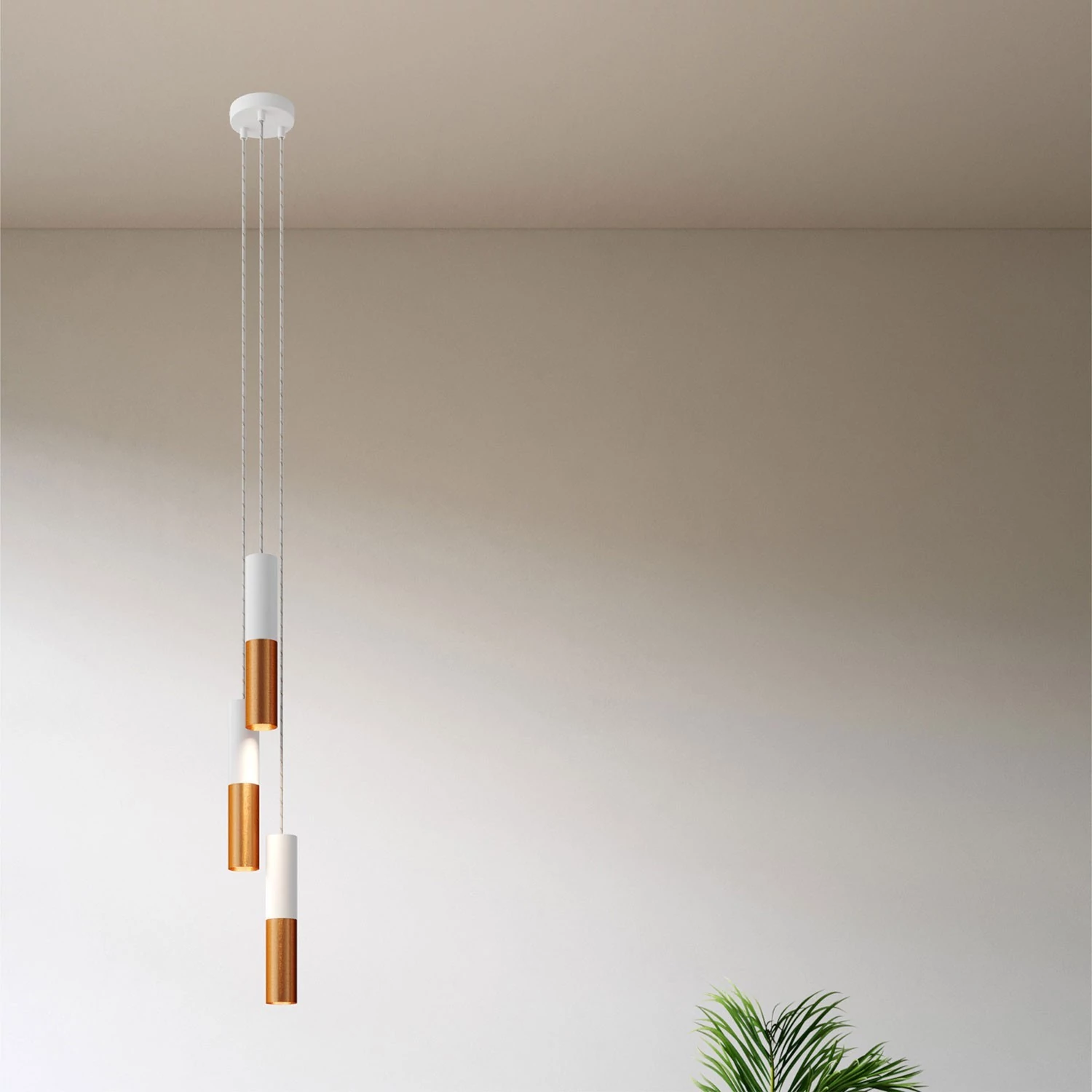 Lámpara moderna con pantalla doble Tub-E14