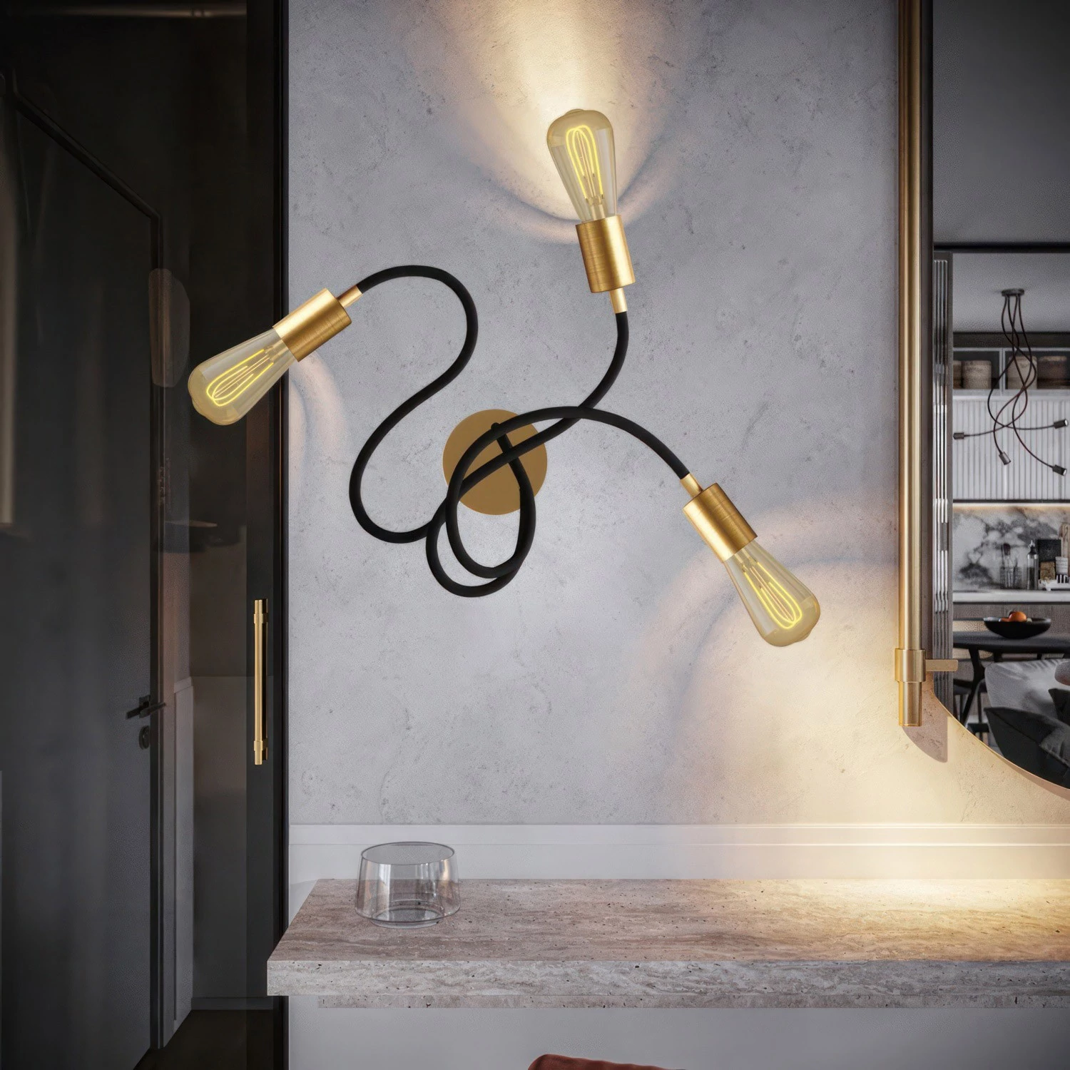 Flex 60 cm. lámpara de pared y techo articulada de luz difusa ST64 LED