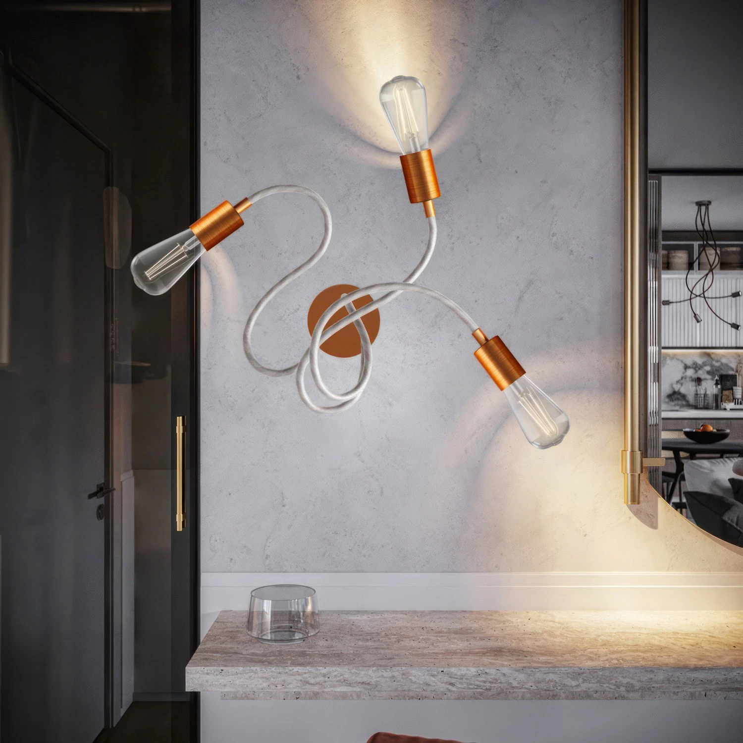 Flex 60 cm. lámpara de pared y techo articulada de luz difusa ST64 LED