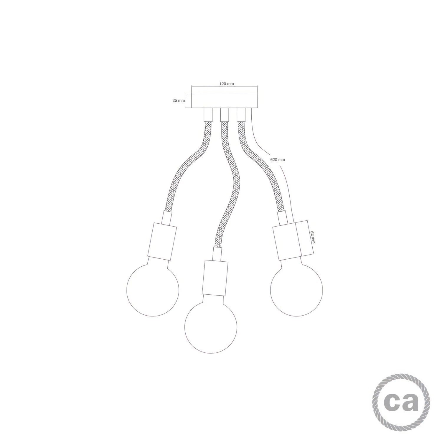 Flex 60 cm. lámpara de pared y techo articulada de luz difusa ST64 LED