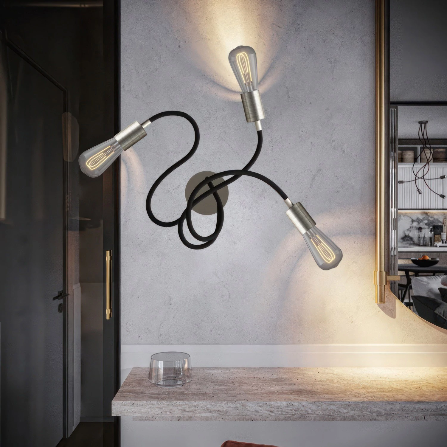 Flex 60 cm. lámpara de pared y techo articulada de luz difusa ST64 LED
