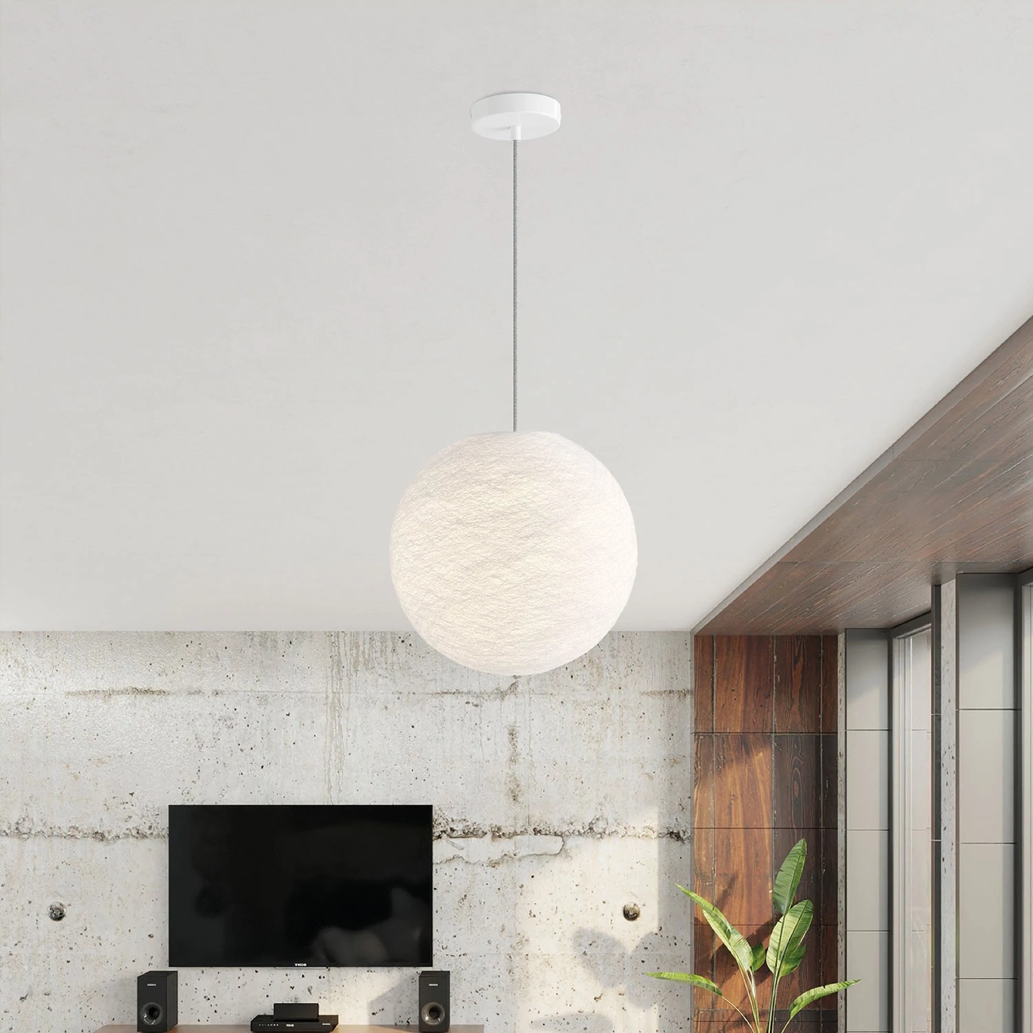 Lámpara colgante  Sfera con Pantalla hecha a mano