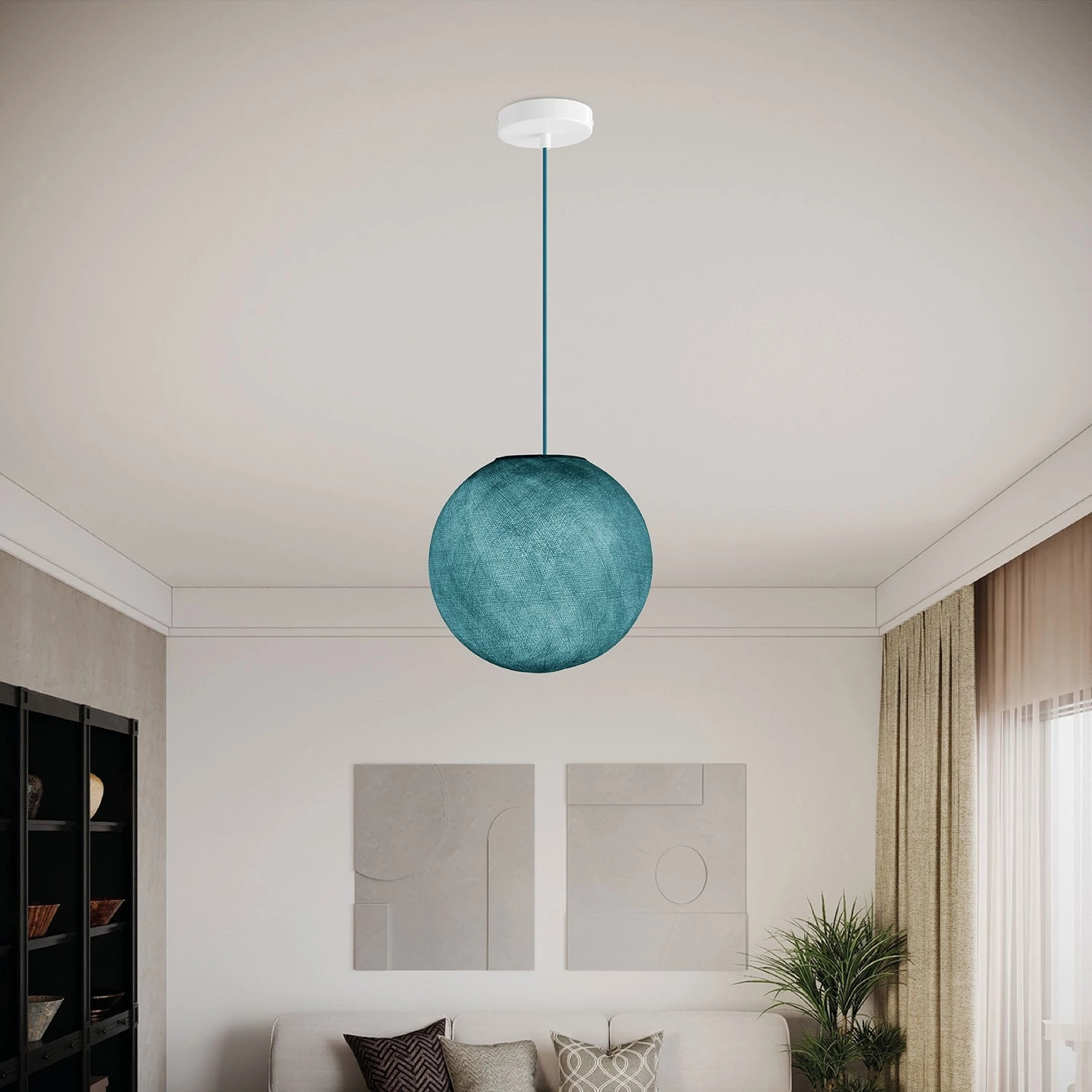 Lámpara colgante  Sfera con Pantalla hecha a mano