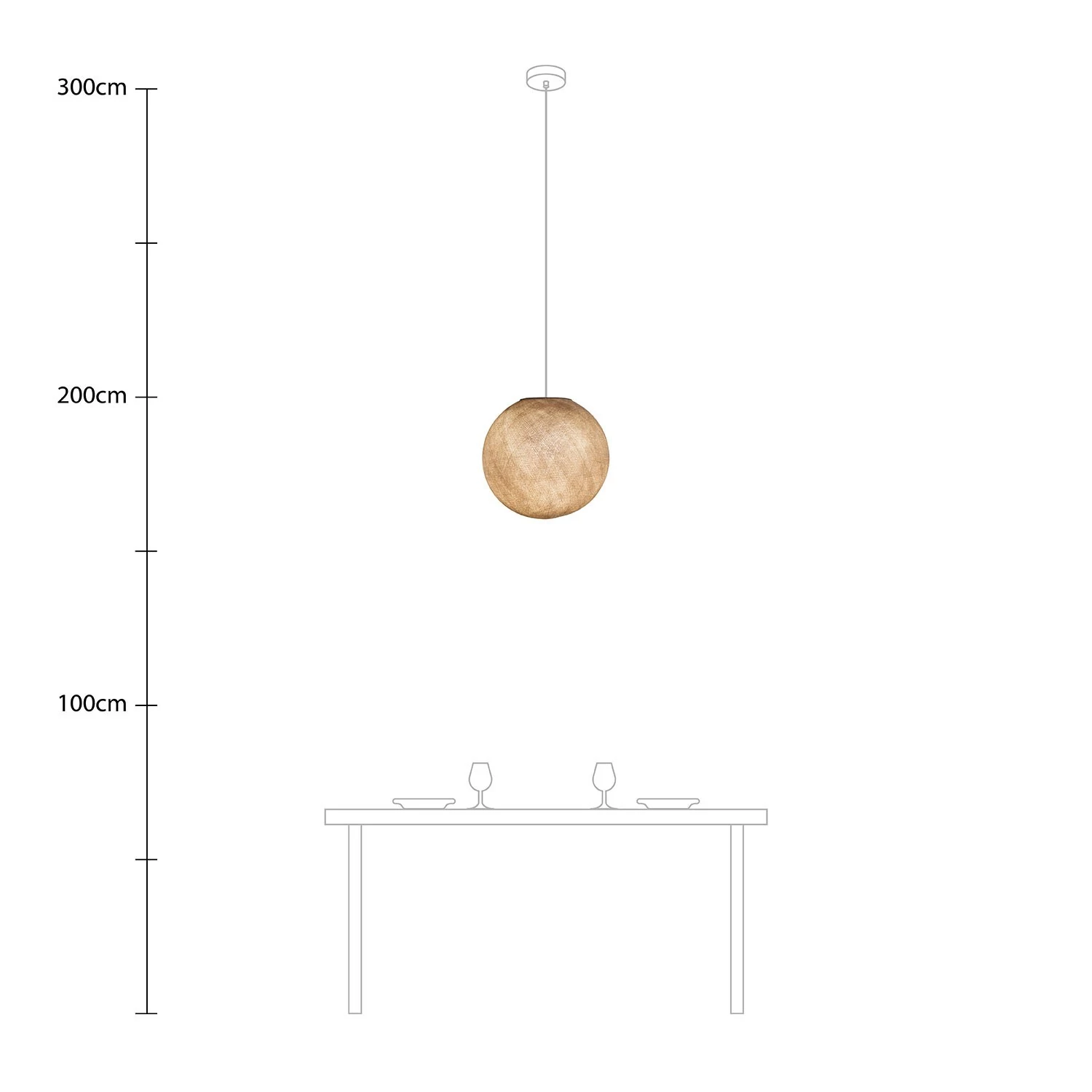 Lámpara colgante  Sfera con Pantalla hecha a mano