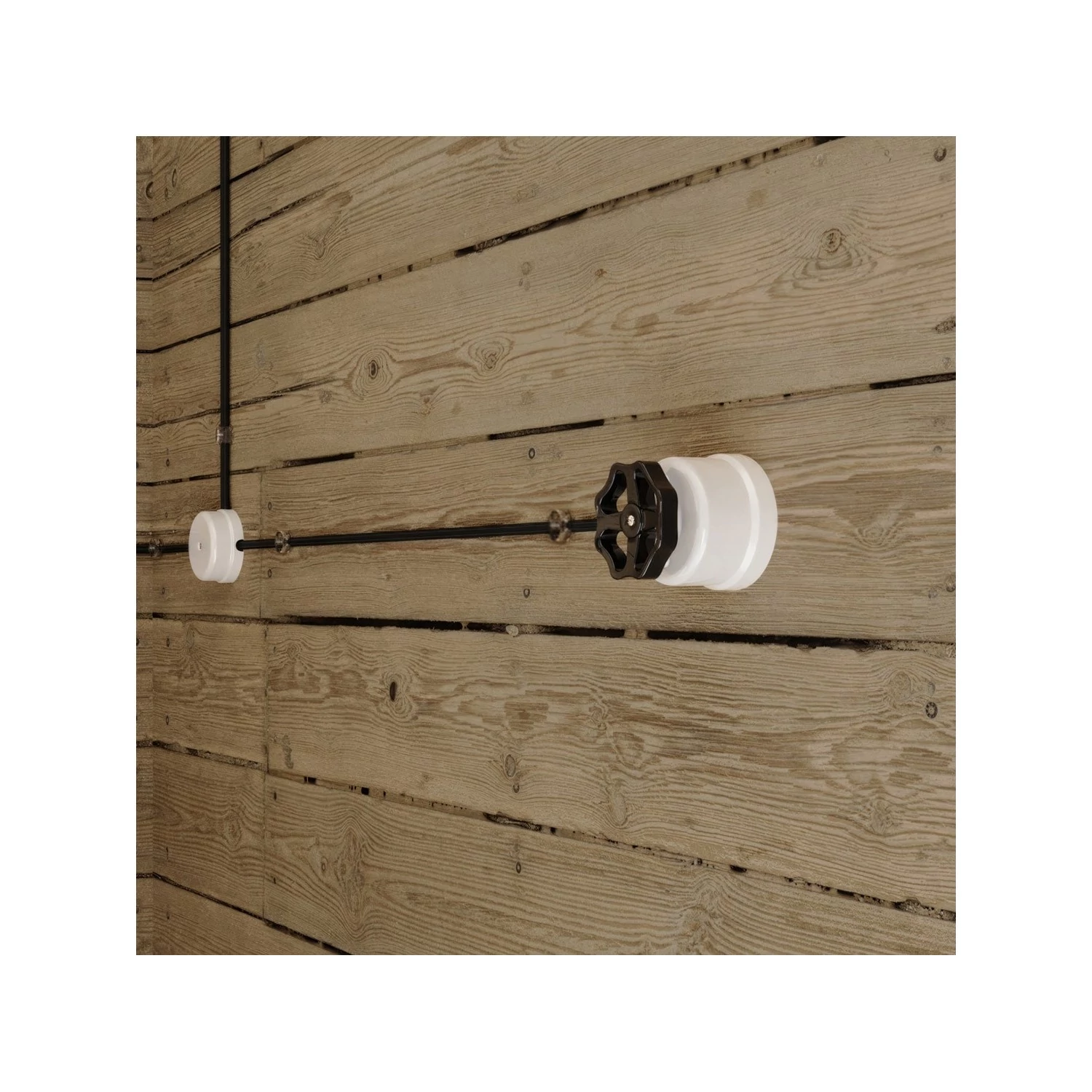 interruptor/desviador de porcelana blanca con pomo