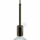 Kit portalámparas cilíndrico de metal E27 prensaestopa 15cm