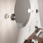 Aplique de pared con bombilla vista media esfera plateada IP44
