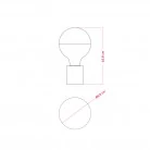 Aplique de pared con bombilla vista media esfera plateada IP44