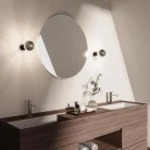 Aplique de pared con bombilla vista media esfera plateada IP44
