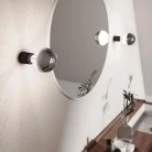 Aplique de pared con bombilla vista media esfera plateada IP44