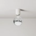 Aplique de pared con bombilla vista media esfera plateada IP44