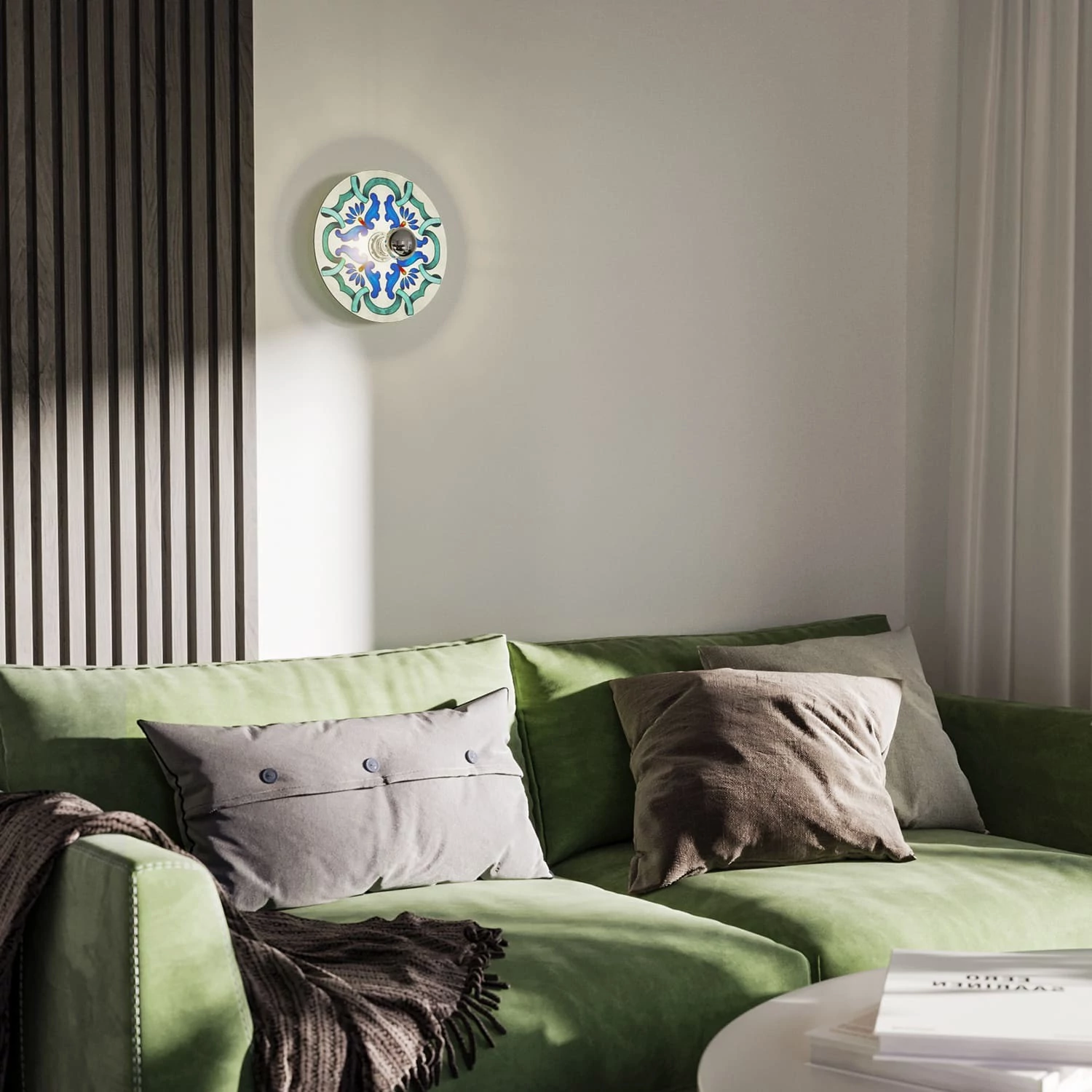 Aplique o plafón con pantalla IP44 efecto maiolica