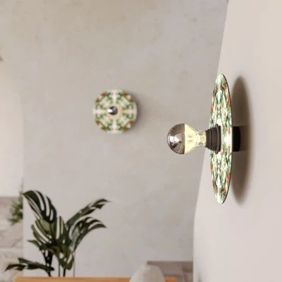 Aplique o plafón con pantalla IP44 efecto maiolica