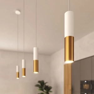 Lámpara de suspensión con pantalla metálica doble Tub-E14