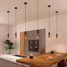 Lámpara de suspensión con pantalla metálica doble Tub-E14