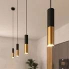 Lámpara de suspensión con pantalla metálica doble Tub-E14
