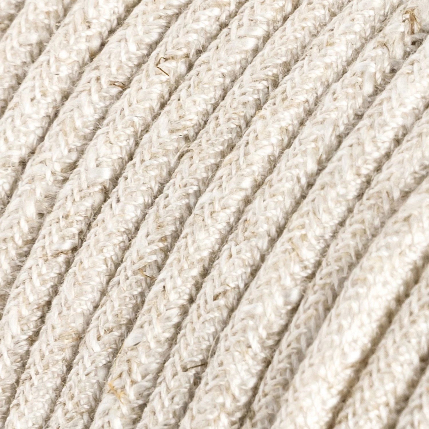 Cable Eléctrico Redondo Recubierto en Lino Natural Neutro RN01