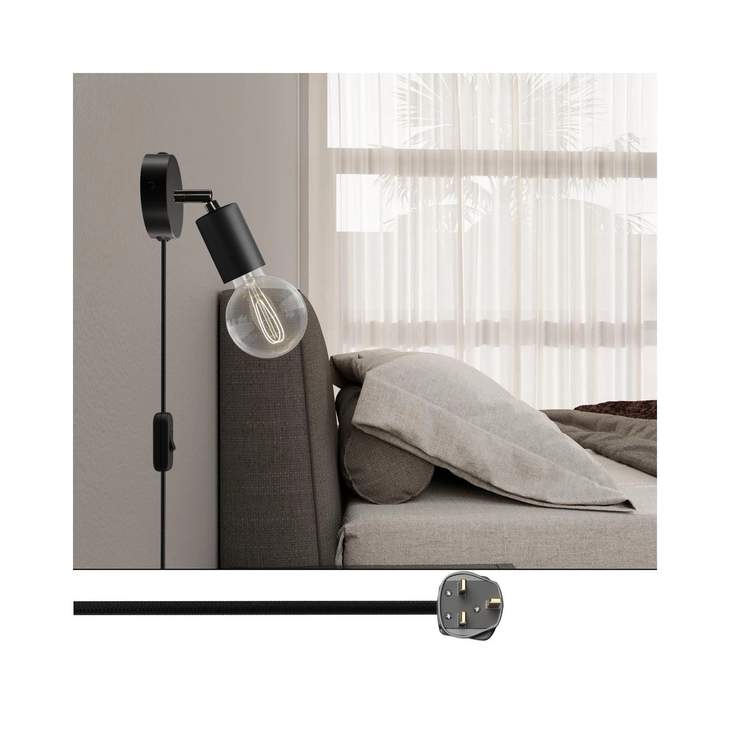 Lámpara Spostaluce con articulación metálica orientable