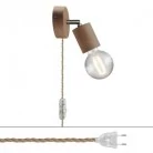 Lámpara Spostaluce con articulación de madera orientable