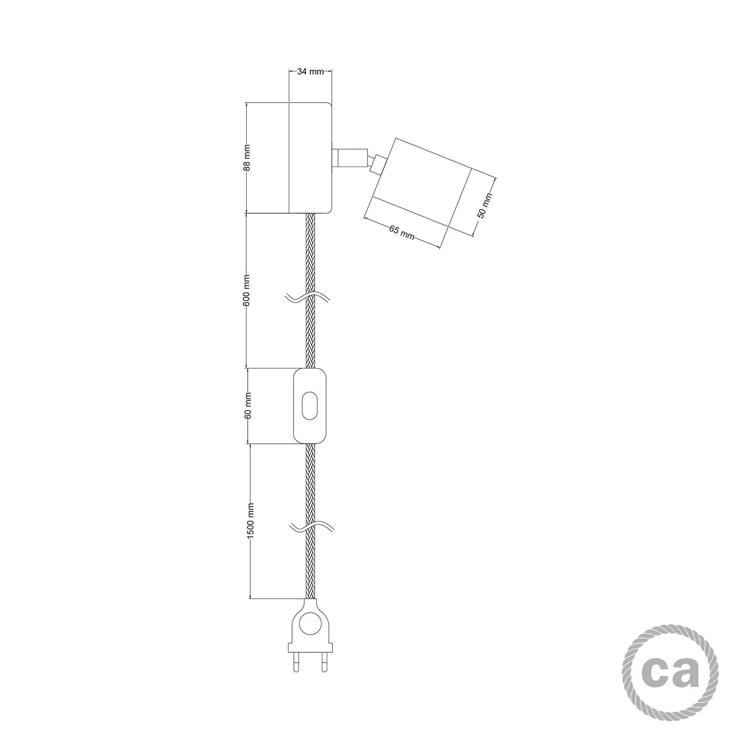 Lámpara Spostaluce con articulación de madera orientable