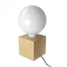 Cubetto: Lámpara de mesa en madera natural - Creative Cables