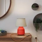 Lámpara de mesa de cerámica Vase con pantalla Imperio